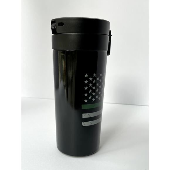 Thin Green Line Military American Flag 12 Ounce Vacuum Tumbler - Picture 4 of 10